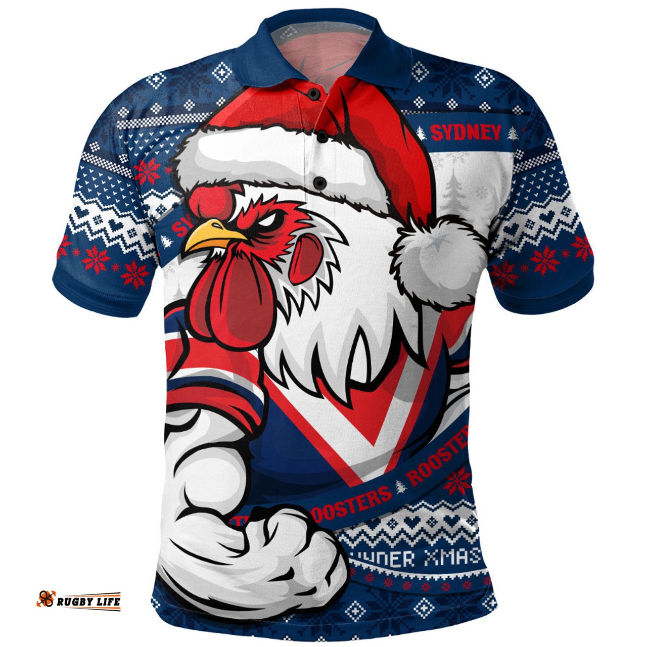 Amazing Aussie Sydney Roosters Ugly Knit Style For Christmas Game Fans Polo Shirt