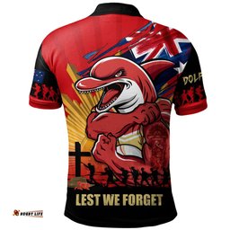 Amazing Aussie Redcliffe Dolphins Fearless ANZAC Defender Polo Shirt