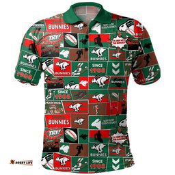 Amazing Aussie South Sydney Rabbitohs Team Of Us Die Hard Fan Supporters Comic Style Polo Shirt