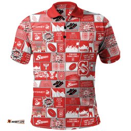 Amazing Aussie Sydney Swans Legacy Of The Pride Comic Style Polo Shirt