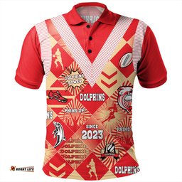 Amazing Aussie Redcliffe Dolphins Argyle Patterns Style Tough Fan Rugby For Life Polo Shirt