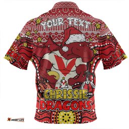 Amazing Aussie St. George Illawarra Dragons Christmas Custom Christmas Knit Patterns Vintage Jersey Ugly Polo Shirt