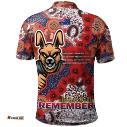 Amazing Aussie South Sydney Rabbitohs Custom Souths with Aboriginal Inspired Poppy Flowers Polo Shirt