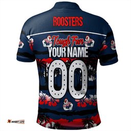 Amazing Aussie Sydney Roosters Eat Sleep Repeat With Tropical Patterns Polo Shirt
