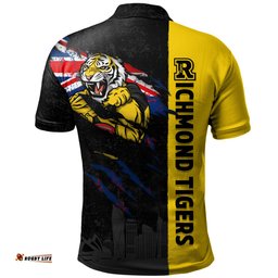 Amazing Aussie Richmond Burning Passion Of Power Scratch Style Polo Shirt