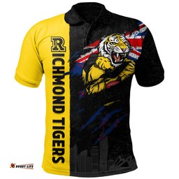 Amazing Aussie Richmond Burning Passion Of Power Scratch Style Polo Shirt