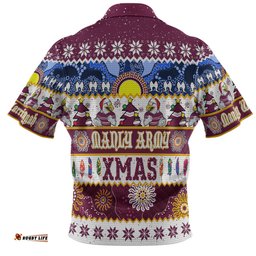 Amazing Aussie Manly Warringah Sea Eagles Christmas Aboriginal Custom Indigenous Knitted Ugly Xmas Style Polo Shirt