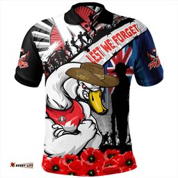 Amazing Aussie Sydney Swans Anzac Day Honor United In Spirit Polo Shirt
