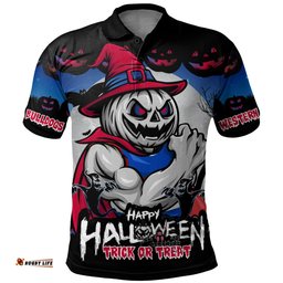 Amazing Aussie Western Bulldogs Dark Pumpkin Halloween Spirit Polo Shirt