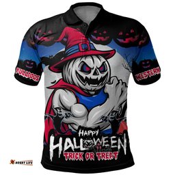 Amazing Aussie Western Bulldogs Dark Pumpkin Halloween Spirit Polo Shirt
