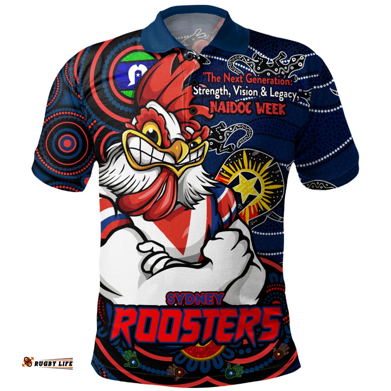 Amazing Aussie Sydney Roosters Spirit Of NAIDOC Series Polo Shirt