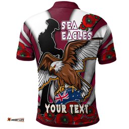 Amazing Aussie Australia Sea Eagle Custom Sea Eagle Remembrance Day Quotes And Poppies Polo Shirt