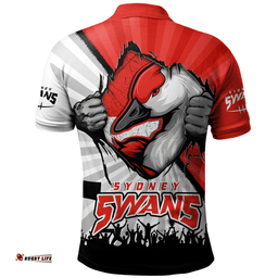 Amazing Aussie Sydney Swans Breaking Through Fan Design Polo Shirt