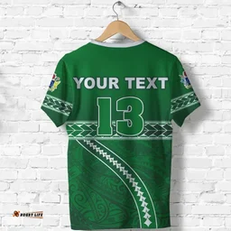 Rugbylife T-Shirt - (Custom Personalised) Cook Islands Rugby T Shirt Simple Style Green - Custom Text and Number K13