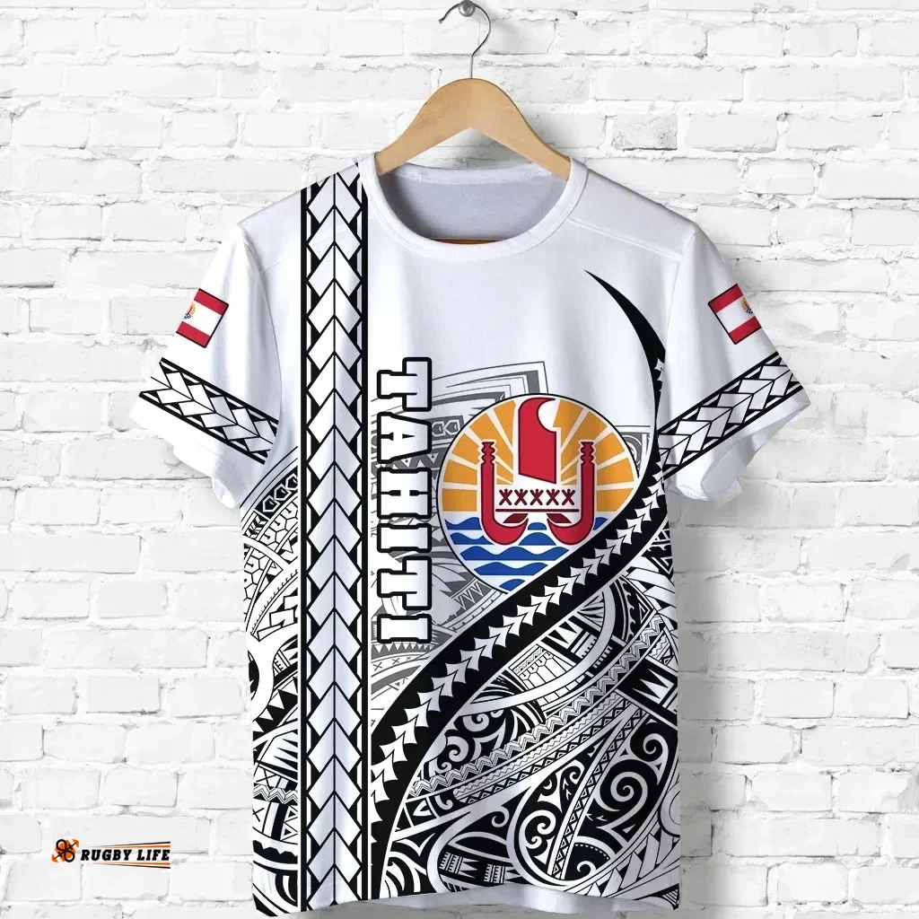 Rugbylife T-Shirt - Tahiti Rugby T Shirt Marvelous Version White K13