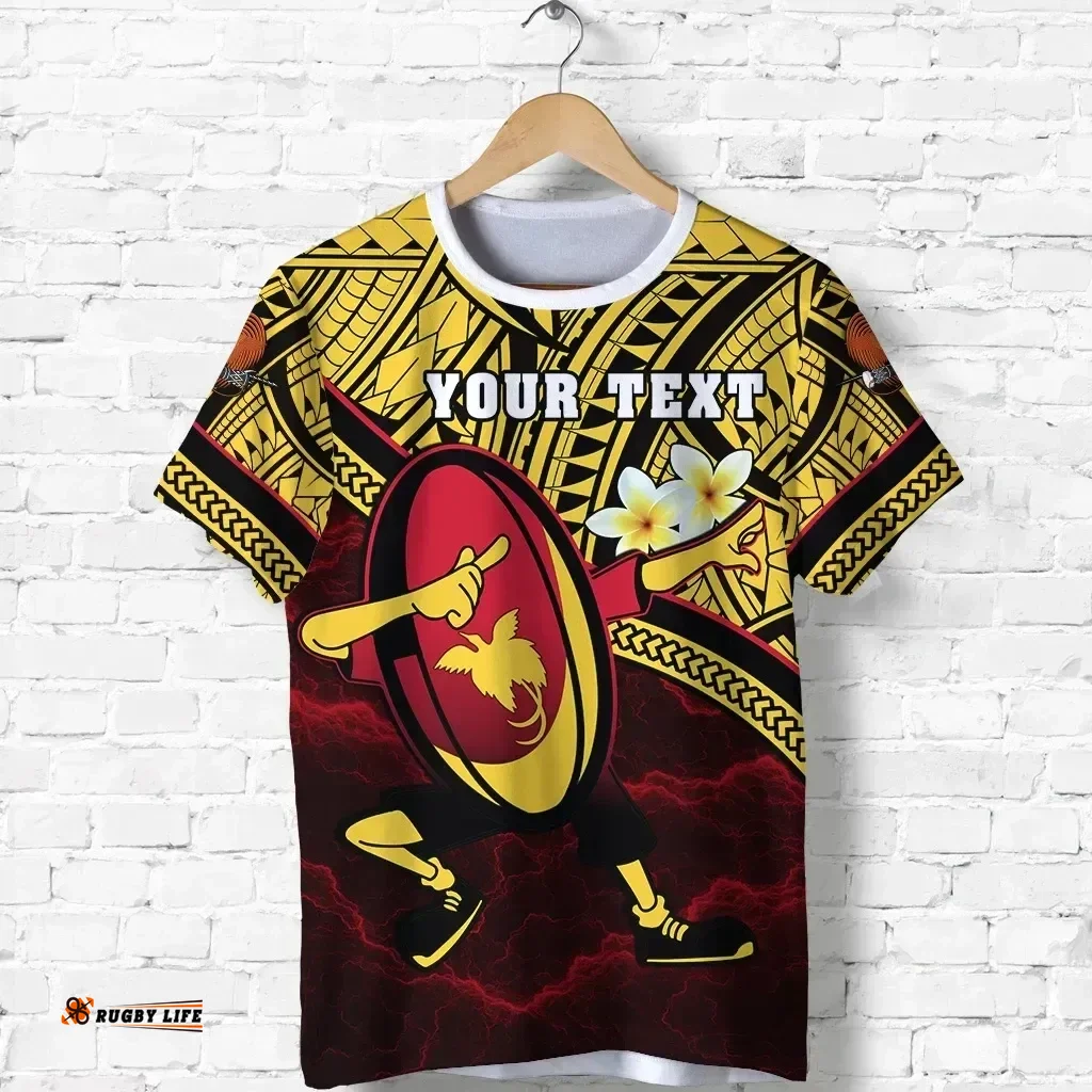 (Custom Personalised) Papua New Guinea Rugby T Shirt Style Dab Trend
