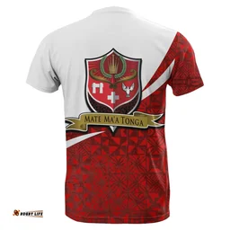 Mate Ma'a Tonga Rugby T-Shirt Polynesian Native Tapa TH4