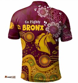 Amazing Aussie Brisbane Broncos Custom Go Mighty Bronx Polo Shirt
