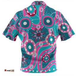 Amazing Aussie Australia Aboriginal Pink Aboriginal Dot Art Inspired Polo Shirt