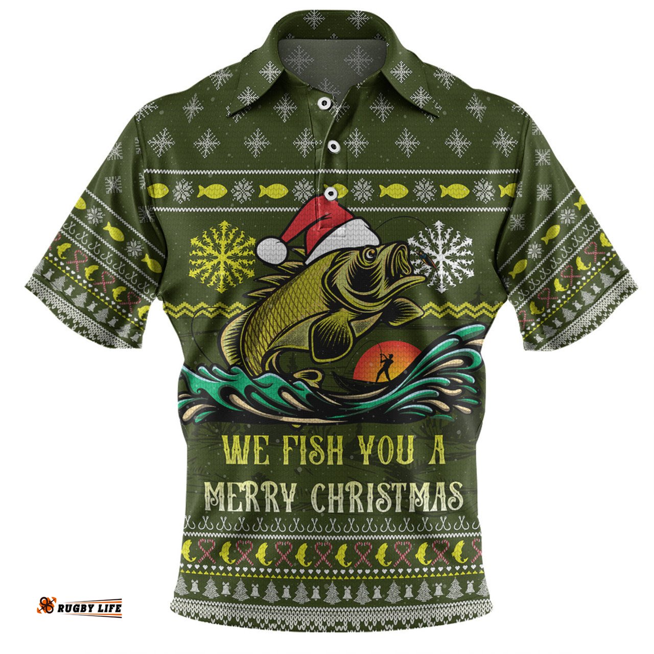 Amazing Aussie Australia Christmas Fishing Custom We Fish You A Merry Christmas Polo Shirt