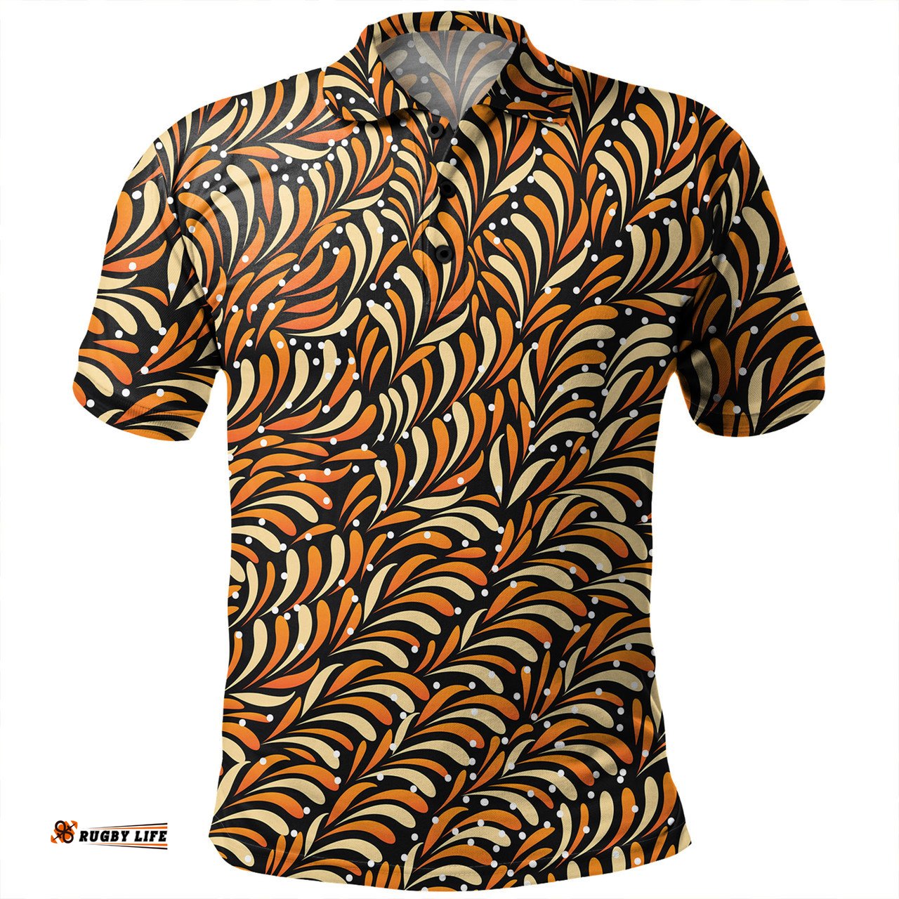 Amazing Aussie Australia Aboriginal Seamless Bush Leaves Polo Shirt