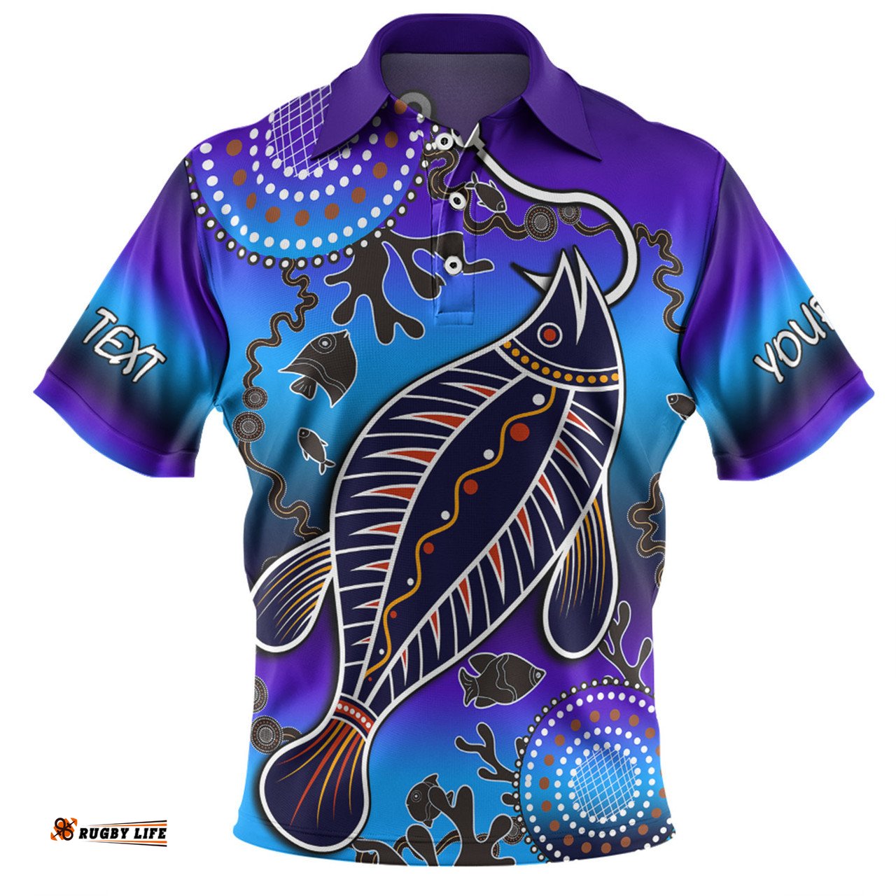 Amazing Aussie Australia Fishing Aboriginal Fishing Custom Hooked On Fishing With Aboriginal Patterns Polo Shirt
