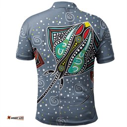 Amazing Aussie Australia Aboriginal Stingray Art In Aboriginal Dot Style Polo Shirt