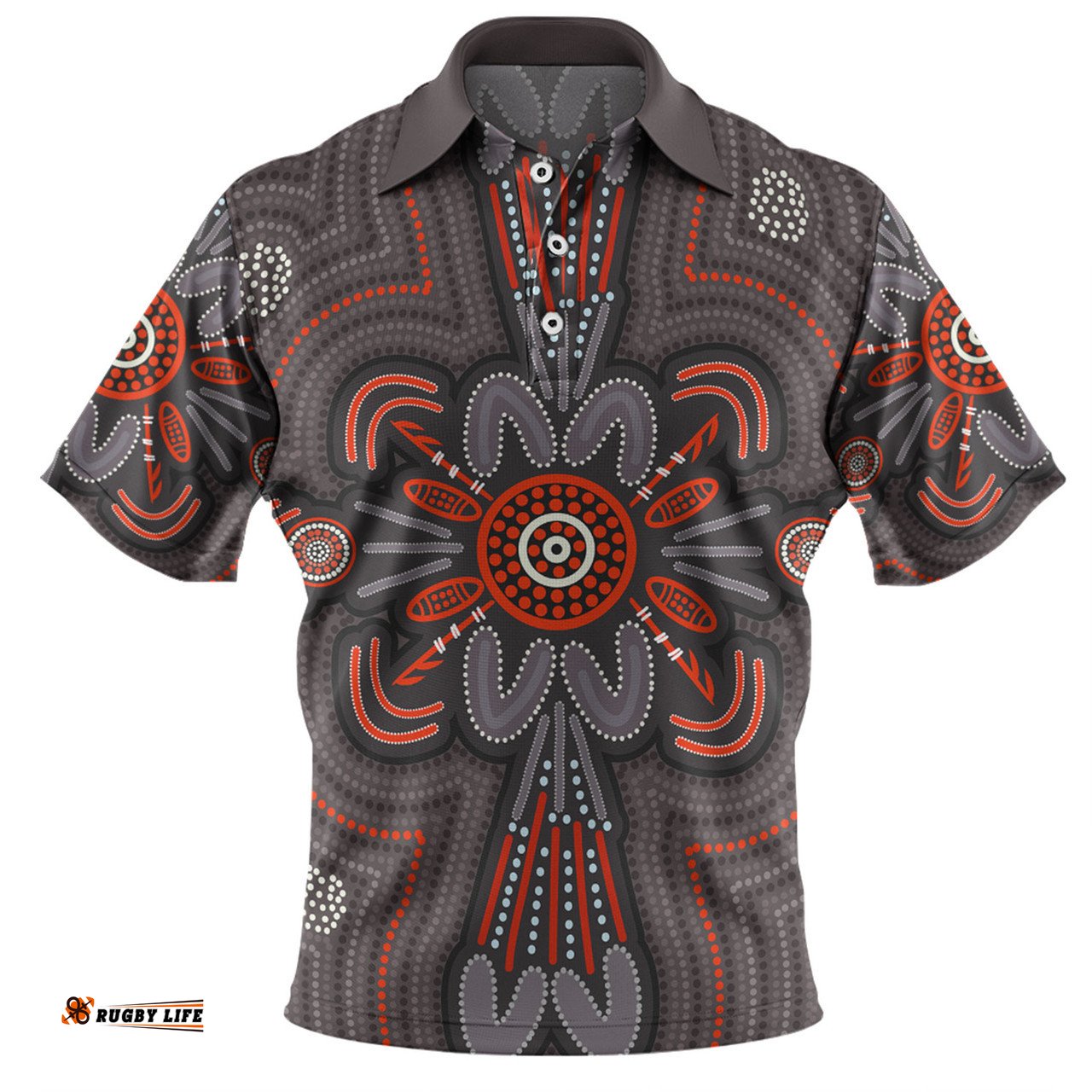 Amazing Aussie Australia Dot Painting Inspired Aboriginal Aboriginal Dot Indigenous Art Inspired Polo Shirt