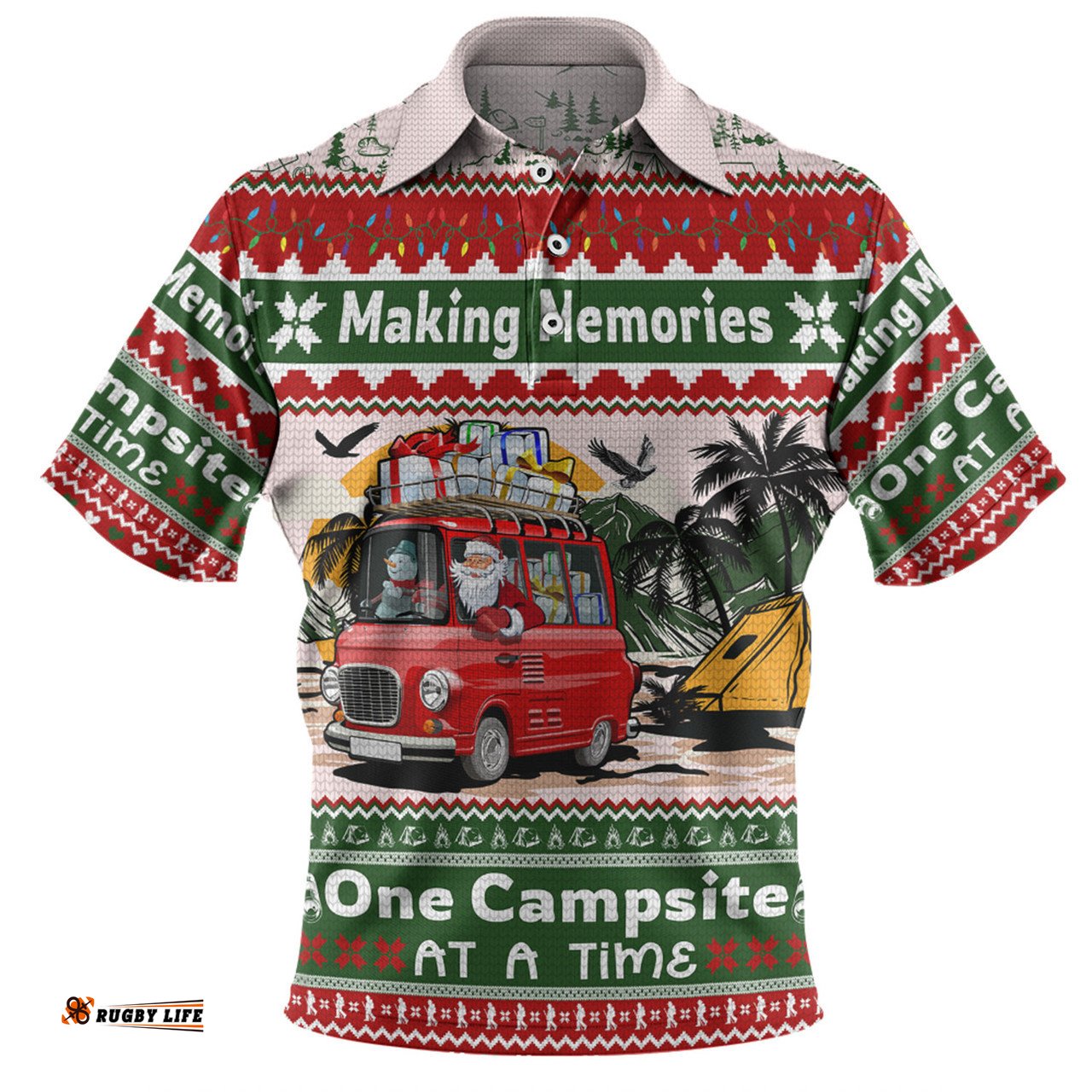 Amazing Aussie Australia Camping Christmas Making Memories One Campsite At A Time Polo Shirt