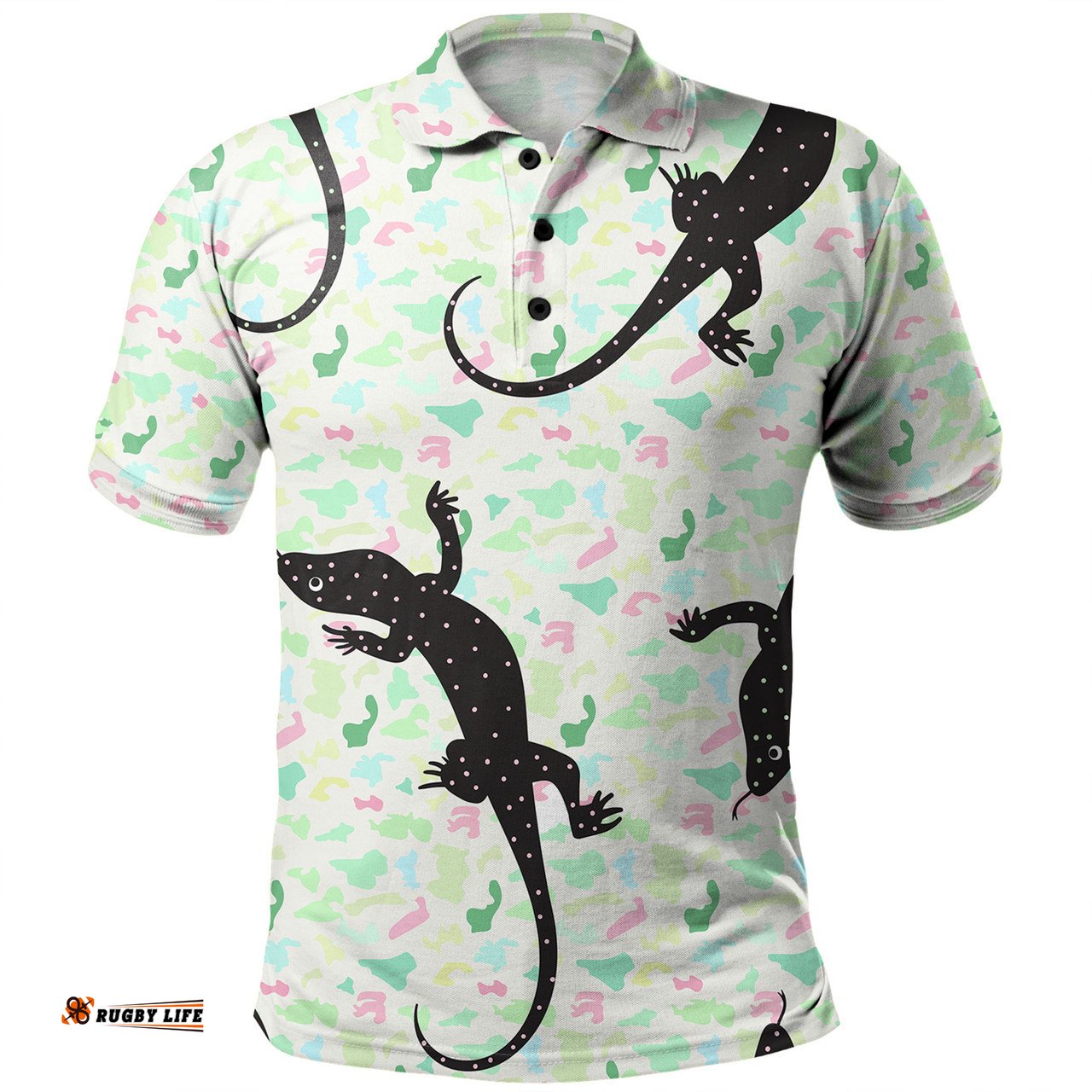 Amazing Aussie Australia Goanna Aboriginal Goanna Dot Art Colorful Inspired  Polo Shirt