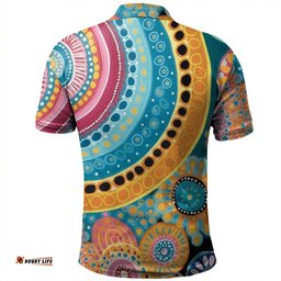 Amazing Aussie Australia Aboriginal Colorful Pattern And Dots Art Polo Shirt