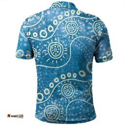 Amazing Aussie Australia Aboriginal River Scene In Aboriginal Dot Art Style Polo Shirt