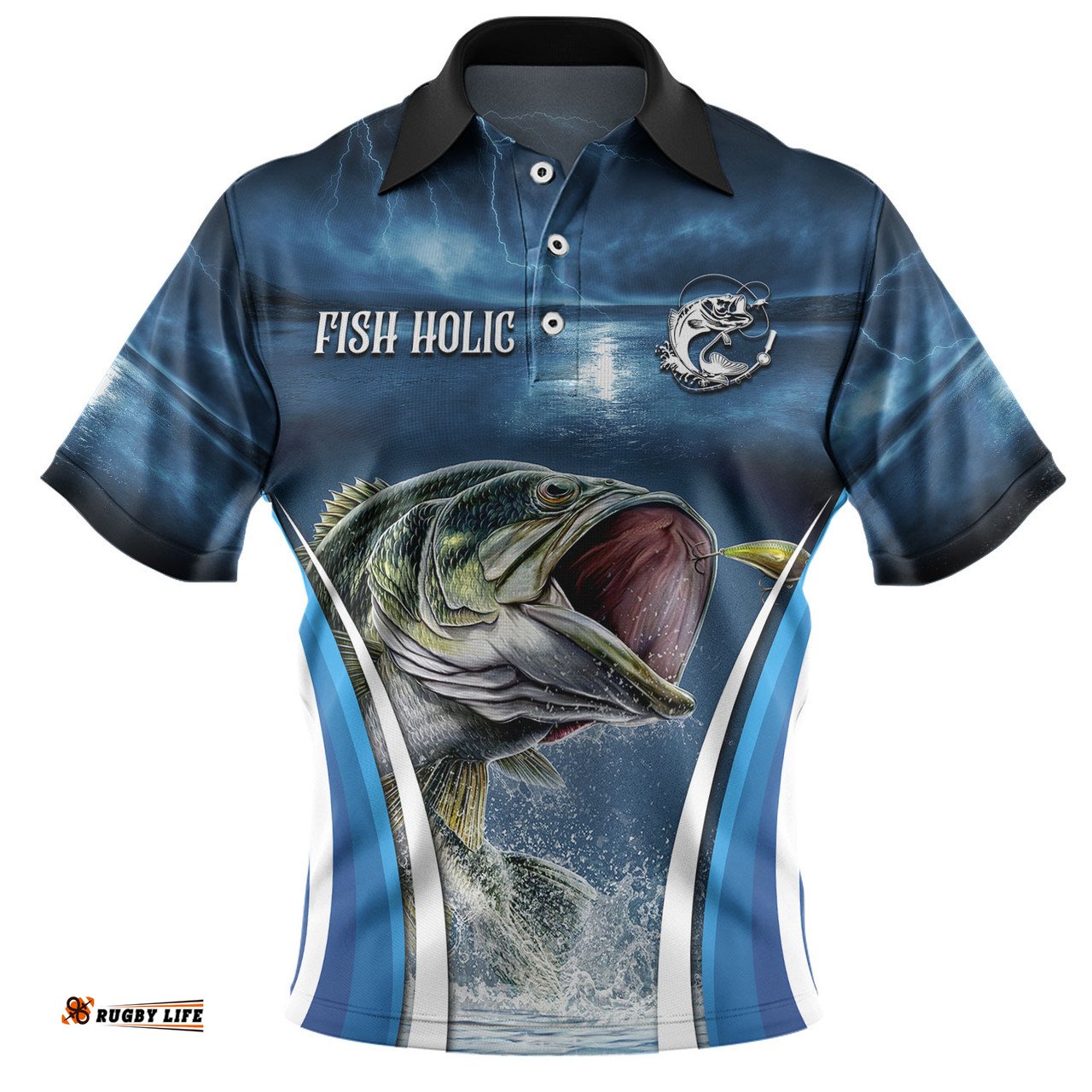 Amazing Aussie Australia Fishing Custom Jumping Barramundi Fishing  Polo Shirt