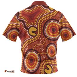 Amazing Aussie Australia Aboriginal Connection Concept Dot Aboriginal Colorful Painting Polo Shirt