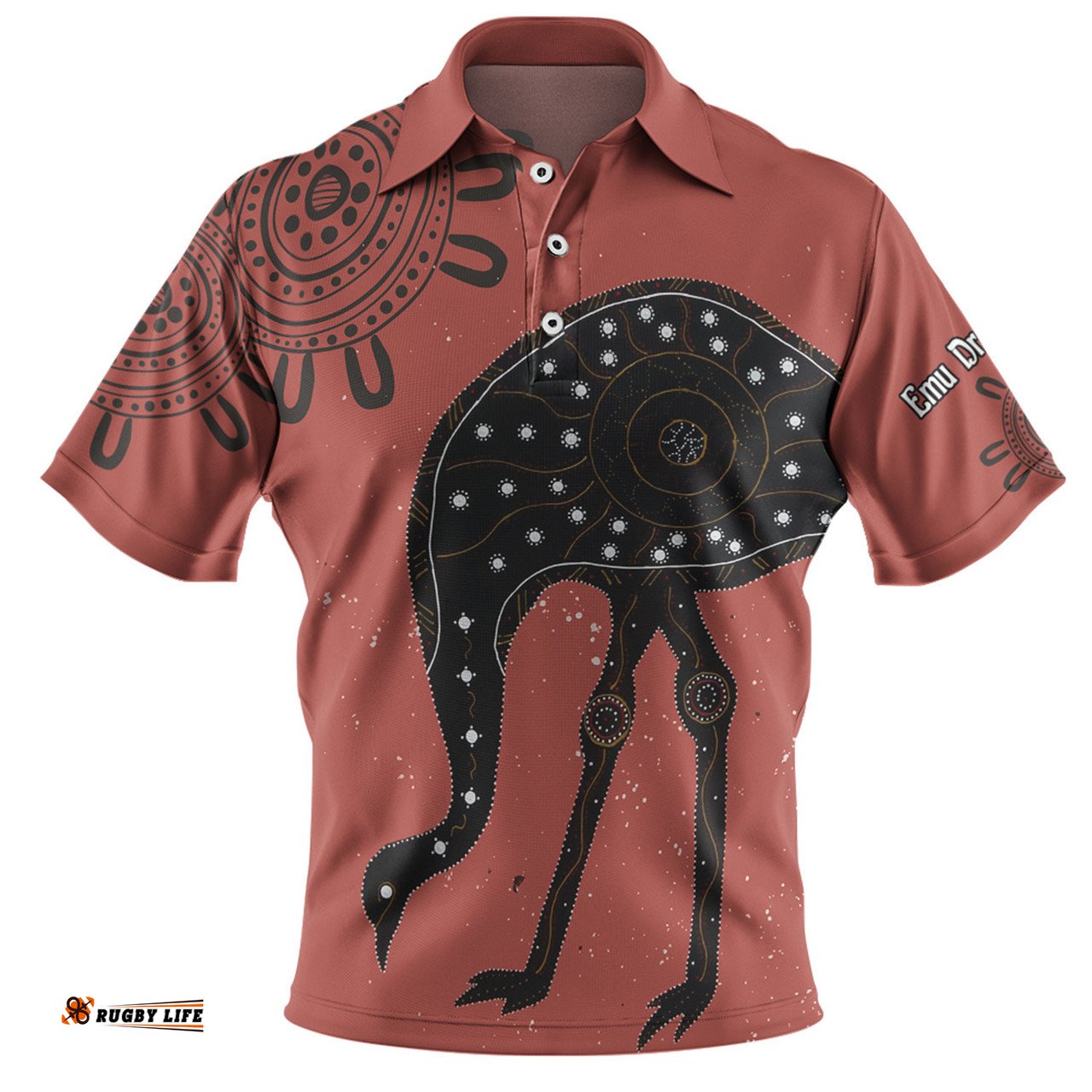 Amazing Aussie Australia Emu Aboriginal Custom Emu Dreamtime Polo Shirt