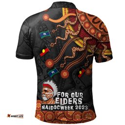 Amazing Aussie Australia Naidoc Week For Our Elders Naidoc Week Snake Aboriginal Painting With Flag Polo Shirt