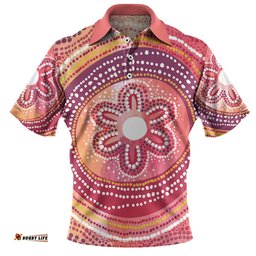 Amazing Aussie Australia Dot Painting Inspired Aboriginal Aboriginal Style Dot Polo Shirt