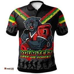 Amazing Aussie Penrith Panthers Anzac Custom Lest We Forget Polo Shirt