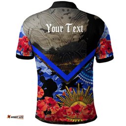 Amazing Aussie Australia Custom Anzac Poppy Aboriginal Inspired Polo Shirt