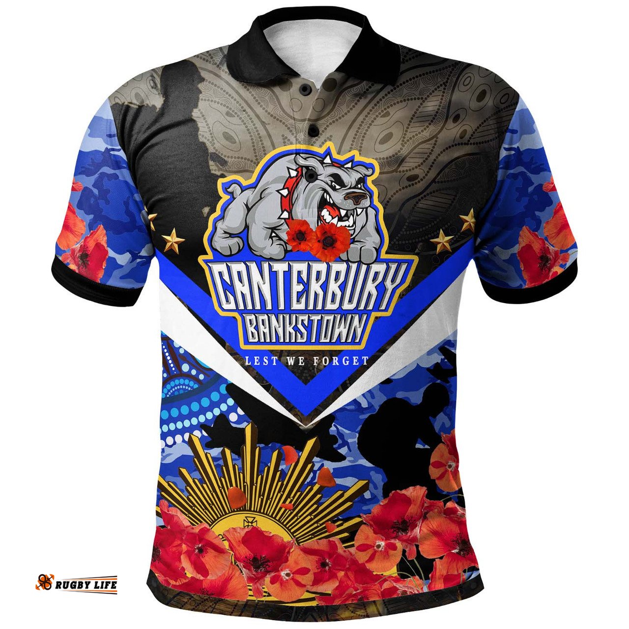 Amazing Aussie Australia Custom Anzac Poppy Aboriginal Inspired Polo Shirt