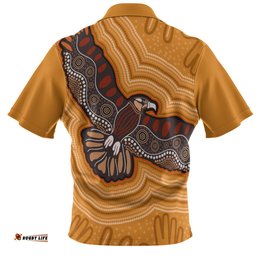 Amazing Aussie Australia Eagle Aboriginal Aboriginal Eagles With Dot Painting Pattern Polo Shirt