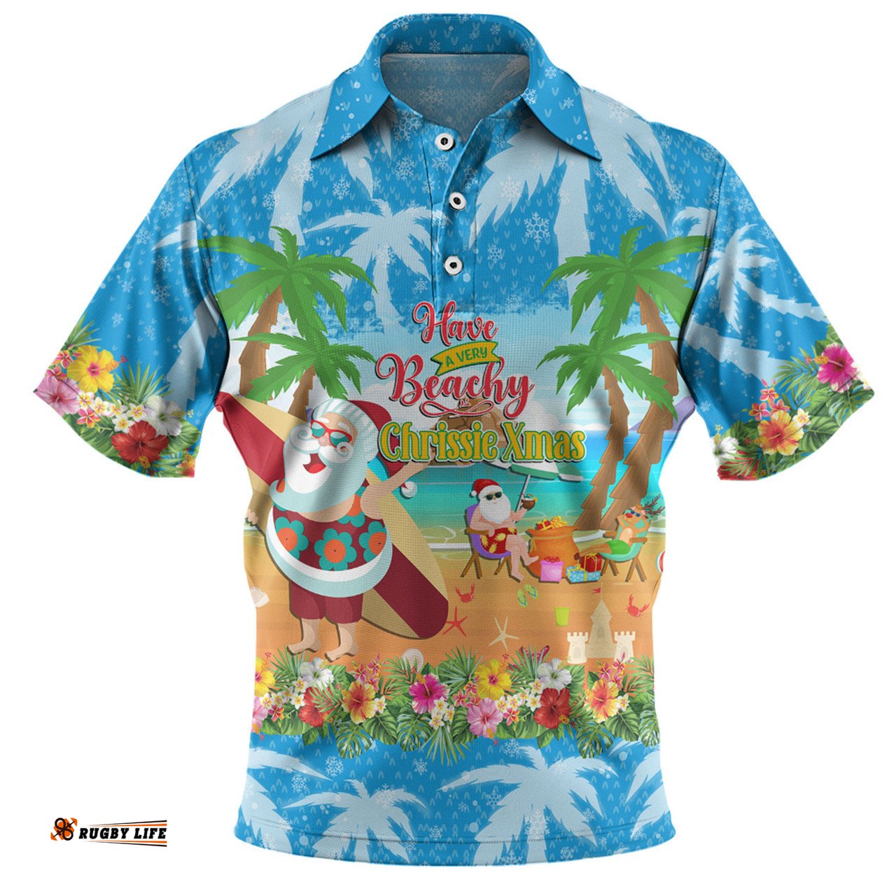 Amazing Aussie Australia Christmas Custom Have A Very Beachy Chrissie Xmas Polo Shirt