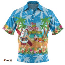 Amazing Aussie Australia Christmas Custom Have A Very Beachy Chrissie Xmas Polo Shirt