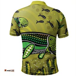 Amazing Aussie Australia Aboriginal Mother And Baby Dugong Aboriginal Art Polo Shirt