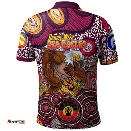Amazing Aussie Manly Warringah Sea Eagles Custom Naidoc Week Manly Warringah Sea Eagles Polo Shirt