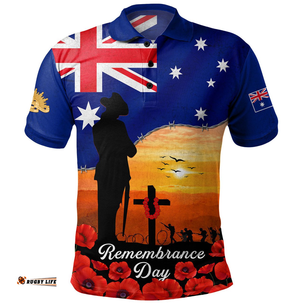 Amazing Aussie Australia Lest We Forget Remembrance Day Tribute Polo Shirt