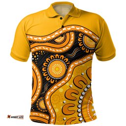 Amazing Aussie Indigenous Australian Aboriginal Sun Pathway Walkabout Polo Shirt