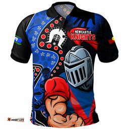 Amazing Aussie Newcastle Knights NAIDOC Indigenous Warrior Spirit Polo Shirt
