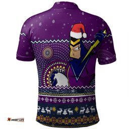 Amazing Aussie Melbourne Storm Christmas Custom Ugly Xmas And Aboriginal Patterns For Die Hard Fan Polo Shirt