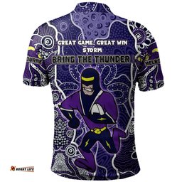 Amazing Aussie Melbourne Storm Grand Final Custom Custom Melbourne Storm With Contemporary Style Of Aboriginal Painting Polo Shirt